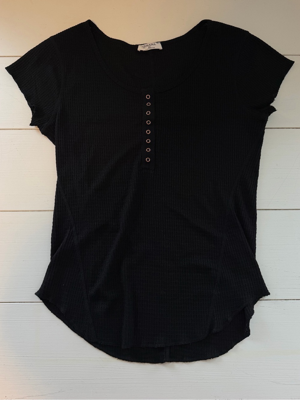 Zenana Shortsleeve Henley Top